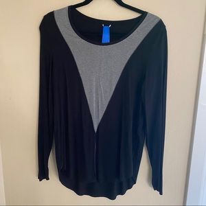 Kit and Ace black and grey geometric long sleeve